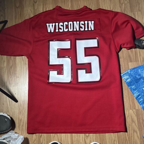 Vintage Wisconsin Badgers #55 Men’s Large Football Jersey by Xtreme Fanz Large - Picture 5 of 6